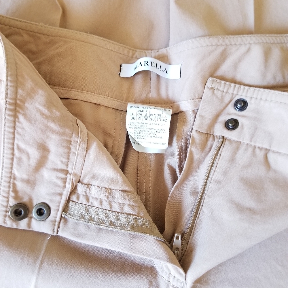Marella Tan Classic Bootcut Pants Beige Tan Size S Small - Picture 3 of 4